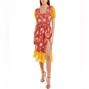 WALTER BAKER Cara floral-print crepe de chine midi dress
